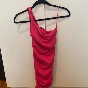 Size small pink one shoulder zara dress #summerdress